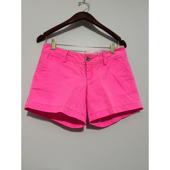 Lilly Pulitzer Pants - Lilly Pulitzer The Callahan Short Neon Pink Textured Jacquard Size 0 Womens